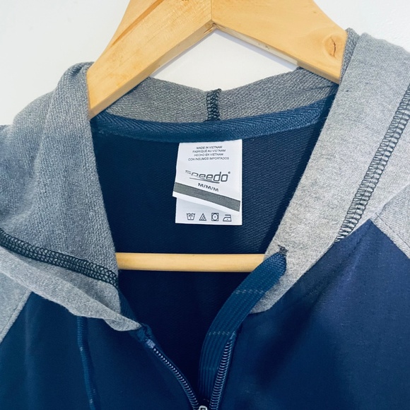 Speedo Swim Hoodie Zip Front Cardigan Cover Up - Picture 4 of 13